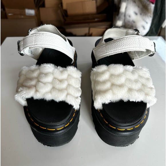 Dr. Martens Voss Quad Fluffy Faux Fur Platform Sandals - Picture 9 of 10